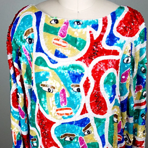 PICASSO nouveauté Design Silhouette surdimensionné paillettes perlées Blouse perles brodées Sexy fête robes de bal brillant naturel - Product Image 1