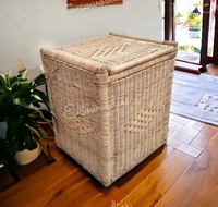 Tabourets ottomanes rustiques en bambou et osier, très tendance, avec rangement, pour chambre, hall, hôtel, meubles avec incrustations en os