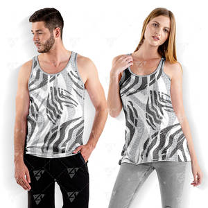 Men's 230 GSM Polyester Gym <b>Vest</b> Custom Logo Solid Plain Sleeveless Tank Top Lightweight Breathable Quick Dry for <b>Bodybuilding</b> - Product Image 1