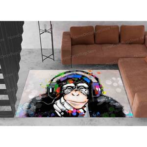 Alfombra con Estampado de Grafiti: Diseño Moderno de Mono de Banksy para una Decoración del Hogar Elegante, Alfombra de Chenilla - Product Image 2