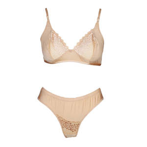 Ensemble soutien-gorge et culotte pour femme - Couleur chair - Product Image 1