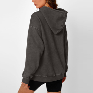 Sweat-shirt pour femme à lavage acide respirant, best-seller, en gros, logo personnalisé, manches longues, sweat-shirt pour femme à lavage acide - Product Image 2
