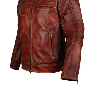 High Quality Customized OEM Men's Leather Bomber <b>Jacket</b> Stand Collar High Street Fashion Canvas Wholesale for Adults - Product Image 6