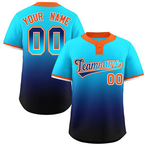 Camiseta de Béisbol Personalizada con Estampado Digital de Nombres, Uniforme de Béisbol con Rayas Bordadas, Botones, Unisex, Camisetas Personalizadas Transpirables 100% - Product Image 4