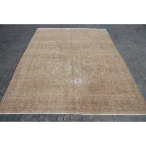 Vintage Rug, Oversize 9.6x12.6 ft Turkish Rug, <b>Brown</b> Ombr <b>Wool</b> Rug - Product Image 1