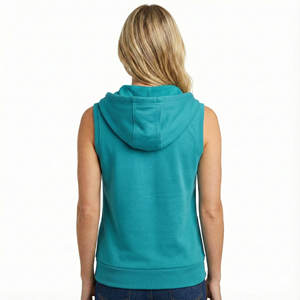 Vestes à capuche décontractées pour femmes, sans manches, fermeture éclair intégrale, coton mélangé, coupe classique, fabrication sur mesure, prix de gros, vestes à capuche élégantes - Product Image 3