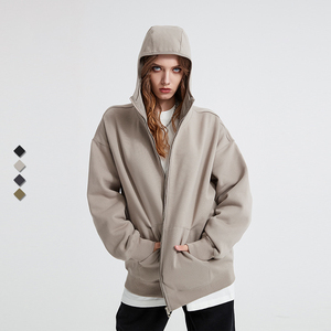 Meilleures ventes 350g couverture doublée polaire bouche sweats à capuche zippés col zippé personnalisé grande taille sweats à capuche pour hommes - Product Image 3