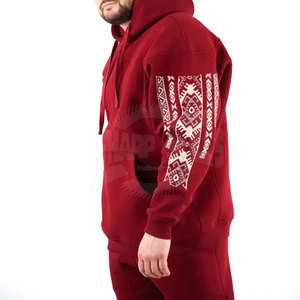 Sweat à capuche brodé de haute qualité pour homme, style décontracté, en coton et polyester respirant, imprimé design, collection hiver - Product Image 2