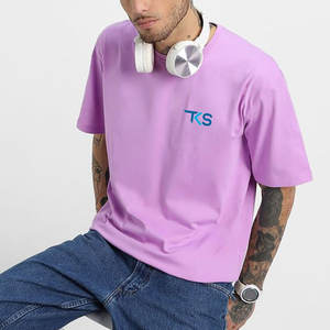 Camiseta de peso pesado de algodón 100% de alta calidad con logotipo de impresión personalizado Boxy Fit camiseta en blanco camiseta de gran tamaño para hombre - Product Image 4