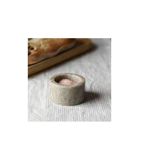 Bol à sel et à poivre en marbre avec support en bois et artisanat naturel fait à la main et vente - Product Image 1