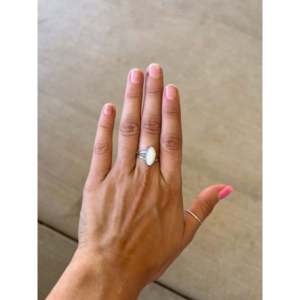 Harris Largo Howlite Sterling Silver Ring Size 8-Bezel Set <b>Fashion</b> Jewelry - Product Image 2