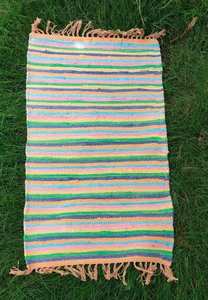 Alfombras de algodón Dhurrie indio ecológicas, alfombrillas de baño decorativas de trapo Chindi para sala de estar y dormitorio para golf y picnic - Product Image 4