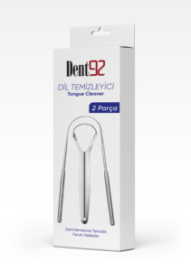 Limpiador de lengua de acero inoxidable Dent92, paquete de 2, raspador de lengua de metal para higiene bucal, aliento fresco, reutilizable - Product Image 1