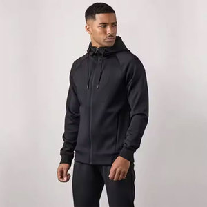 Venta al por mayor personalizado 100% algodón hombres Zip-Up chándal nuevo diseño sólido invierno Jogging gimnasio entrenamiento impreso chándal - Product Image 1
