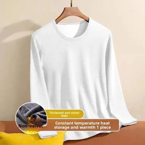 Camiseta de Manga Larga con Cuello Redondo para Hombre, de Forro Polar Grueso, Transpirable, Ecológica, Capa Base Versátil, Informal de Invierno, 320g - Product Image 6