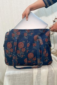 Bolsa de Viaje Ajrak de Algodón Estampada a Mano, Gran Capacidad, Ecológica, Táctica, de Alta Calidad, Duradera, Deportiva y de Lujo - Product Image 3
