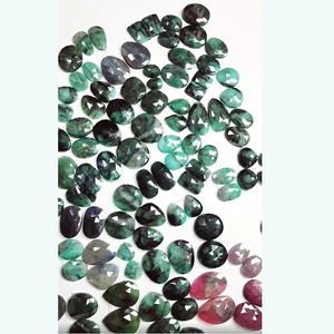 63 pares de rubí Esmeralda Natural 17-21mm tamaño libre ovalado corte Rosa cabujón elegante 1067 Cts lote espalda plana piedras preciosas sueltas para joyería - Product Image 3