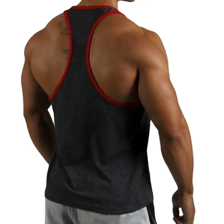 Men Running Vest Gym Sleeveless Tank Top Brand new 100% Men Bodybuilding Stringer Tank Top Y-Back Gym Workout Sports Vest Shirt