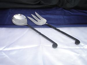 Juego de servidor de ensalada de alto brillo pulido antiguo y brillante, cubiertos de lujo de estilo moderno de alta calidad, cubiertos de mesa para servir - Product Image 6