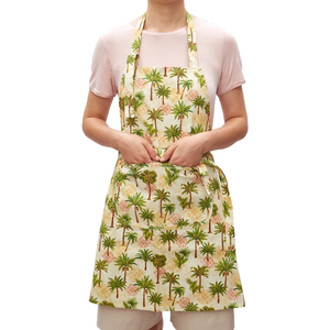 Delantal de cocina de lona de alta calidad, delantal de chef de algodón con estampado personalizado con bonito cierre - Product Image 1