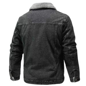 Veste en jean d'hiver pour homme en gros, veste en polaire épaisse coupe-vent, qualité supérieure, vêtements d'extérieur décontractés chauds, veste tendance - Product Image 3