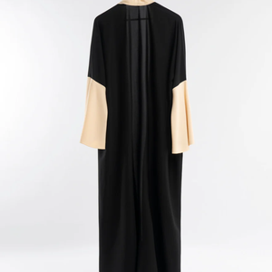 Nouvelle robe de soirée modeste de style Abaya, robe musulmane d'hiver, ceinture solide, poche, Dubai, robe maxi en organza respirante, traîne chapelle - Product Image 4