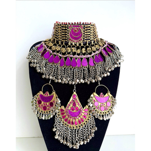 Ensembles uniques faits à la main en acier inoxydable multicolore fabrication professionnelle femmes collier boucles d'oreilles ensembles plaqué rhodium à la mode - Product Image 3