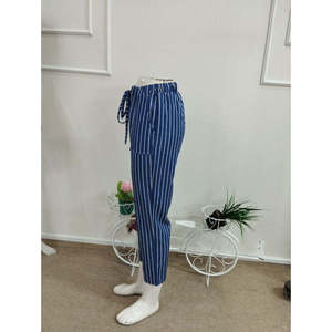 Pantalones Modales con Estampado de Leopardo y Cordones en la Cintura Alta para Mujer, 38405 - Azul - Product Image 5