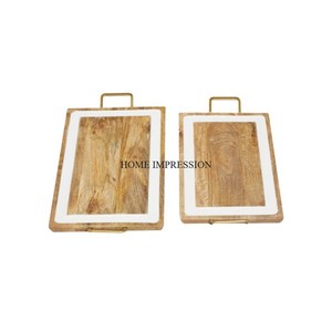 Centre de table et décoration Fruits et salade servant des fournitures de plateau en bois de l'Inde à un prix impressionnant Maison et hôtels - Product Image 1