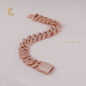 Pulsera Cubana Estilo Hip Hop, Chapada en Oro o Plata, Estilo 10K 14K, Aspecto Helado, Joyería de Moda, Regalo - Product Image 3