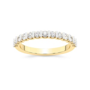 แหวนเพชรคลาสสิกทรงหนา เพชรเลี้ยงในห้องปฏิบัติการ 0.50 กะรัต น้ำหนักรวม 14K ทองคำแท้ สี FG ความสะอาดระดับ VS ประดับเพชร 13 เม็ด โดดเด่นเป็นประกาย - Product Image 3