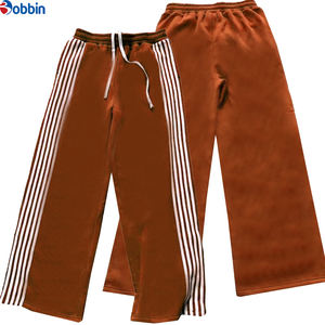 Pantalon de survêtement en molleton à jambe large surdimensionné pour homme, nouvelle mode streetwear d'hiver, avec bande latérale rayée, logo personnalisé - Product Image 4
