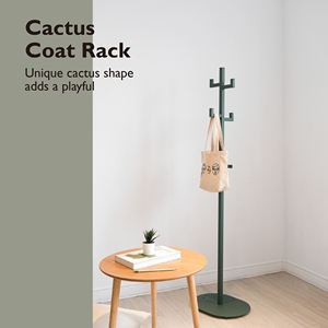 Soporte de ropa de metal contemporáneo Organizador de múltiples ganchos Construcción de acero duradero - Product Image 3