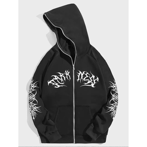 Sudadera con Capucha Unisex de Invierno, Térmica, con Cierre Completo, Forro Polar, 400g, Impresión Digital Personalizada, 100% Algodón, Corte Holgado, Estilo Urbano - Product Image 1