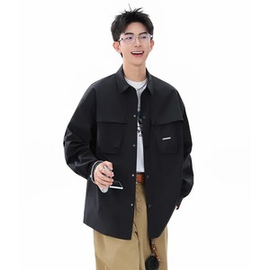 Veste d'hiver à carreaux en flanelle doublée de laine pour hommes avec bouton Veste à capuche à manches longues manteau pull pour hommes veste de style moto - Product Image 5