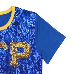 Sigma Gamma Rho SGRho Tee con paillettes oro reale con lettere greche scintillanti maglietta da festa ricamata - Product Image 3