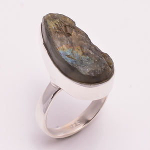 Joyería hecha a mano de plata antigua Anillos finos personalizados con forma de pera natural Piedra preciosa de lapislázuli en bruto Directo del fabricante exportador - Product Image 6