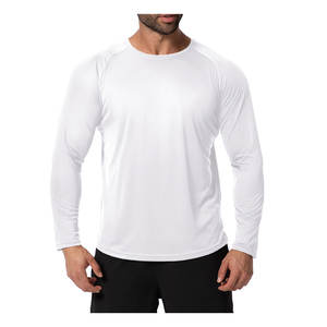 Hot Selling Custom Gym <b>Long</b> <b>Sleeve</b> <b>Men's</b> T-<b>Shirts</b> Muscle Fit Workout Fitness Athletic <b>White</b> Cotton - Product Image 2