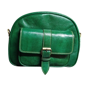 Green Genuine Leather Crossbody <b>Mini</b> Bag Small Capacity Vintage Style Buckle Closure All Seasons Women's Handbag - Product Image 1