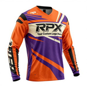 RPX Motocross Jersey Motocross Jersey Orange Purple Sublimation Print Quick Dry Racing <b>Shirt</b> <b>Motorcycle</b> Apparel Motocross Jersey - Product Image 1