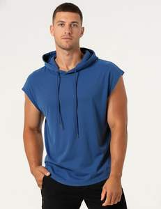 Athletic Edge <b>Mens</b> <b>Sleeveless</b> <b>Hoodie</b> Solid Knitted Smooth Texture Air Flow Easy Movement Lightweight Fresh Design Modern Shape - Product Image 1