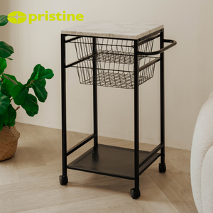 Estanterías de Plataforma Resistentes de 3 Niveles con Tubo de Acero y Tablero MDF, con 4 Ruedas, Acabado con Recubrimiento en Polvo, Compatible con OEM, Almacenamiento para el Hogar - Product Image 3