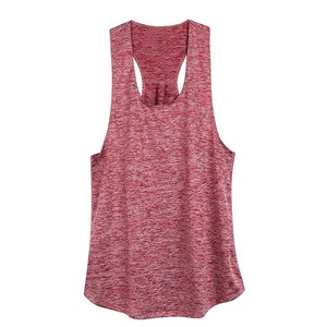 Camiseta sin mangas gris para mujer, cuello redondo, ribete en contraste, transpirable, de spandex y poliéster, top de yoga, ajuste regular, ropa deportiva para adulto - Product Image 3