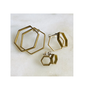 Boucles d'oreilles créoles en laiton de conception circulaire bijoux pour la célébration et les festivités articles de fête de bijoux - Product Image 6