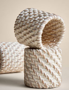 Nouveau catalogue d'anneaux de serviette en rotin fabriqués au Vietnam, couleur blanche, prix de gros - Product Image 2