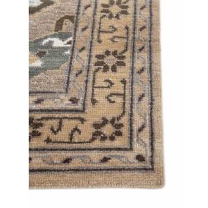 พรมขนสัตว์ถักมือ Erbe สีเบจและสีน้ำตาล ลายเรขาคณิต สำหรับใช้ในบ้าน-สำหรับห้องนั่งเล่น โถงทางเดิน ทางเข้าบ้าน AKWL-13023 - Product Image 4