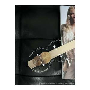 Ceinture pour femme avec boucle ronde dorée, ceinture pour pantalon, ceinture pour veste, ceinture pour robe, ceinture pour chemise - Beige - Product Image 1
