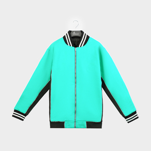 Chaqueta universitaria OEM de alta calidad a prueba de viento para mujer, ropa de calle hecha a medida, tela de lana con cremallera teñida, logotipo de punto para invierno - Product Image 2