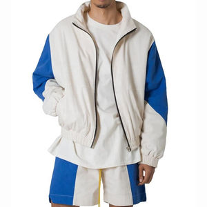 2025 conjunto cortavientos logotipo personalizado Zip up Retro hombres Color Block Nylon impreso Logo chaqueta cortavientos a prueba de viento para hombres - Product Image 3