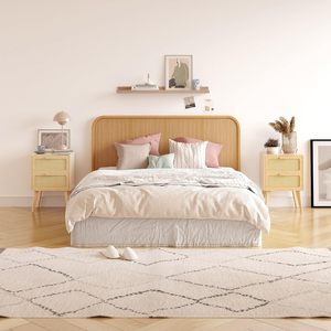 Mesita de noche de ratán marrón claro con 2 cajones, mesita de noche de ratán sostenible de alta calidad hecha en Vietnam OEM ODM - Product Image 6